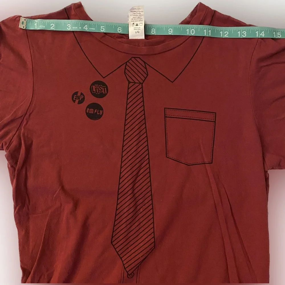 2005 Hot Topic Emily the Strange babydoll tee Faux button up goth size L - Picture 6 of 9